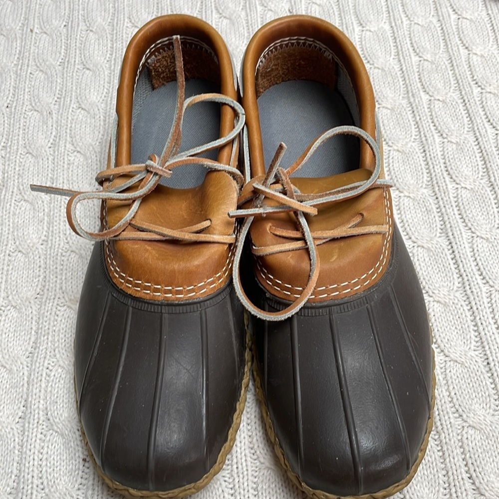 L.L. Bean Women’s Hunting Shoe Bean Boots Brown w/leather detail Sz 9 W ankle